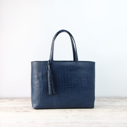 A4サイズしかくトートbag・ver2（ファスナー付き）☆彡ネイビー・お色