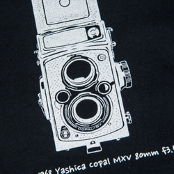 T-Shirt ：Vintage Cmera Yashica-12 TLR （Black/Gray Colors） 4枚目の画像
