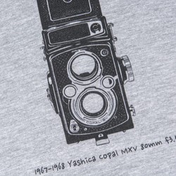 T-Shirt ：Vintage Cmera Yashica-12 TLR （Black/Gray Colors） 2枚目の画像