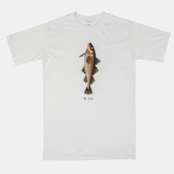 T Shirt：魚 Fish（Black/White Colors） 4枚目の画像