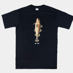 T Shirt：魚 Fish（Black/White Colors） 1枚目の画像