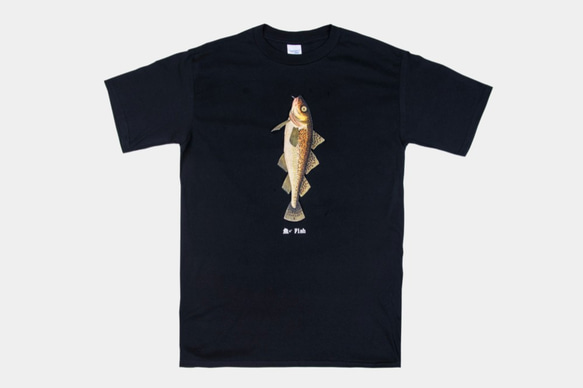 T Shirt：魚 Fish（Black/White Colors） 1枚目の画像
