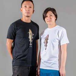 T Shirt：魚 Fish（Black/White Colors） 10枚目の画像