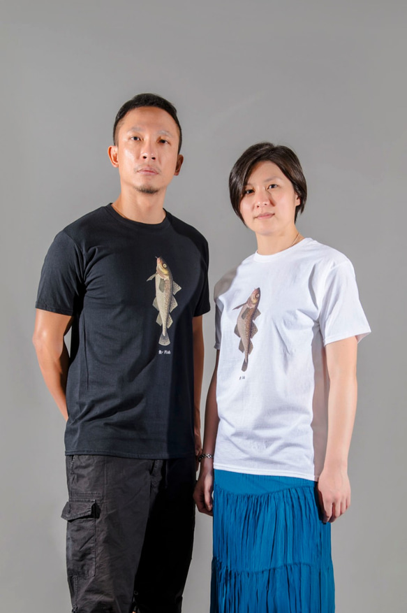 T Shirt：魚 Fish（Black/White Colors） 10枚目の画像