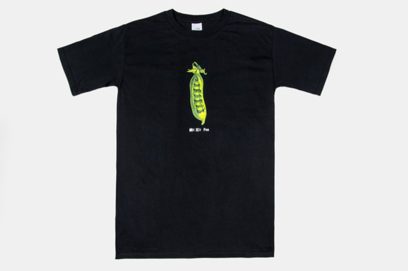 T Shirt：豌豆 Pea（Black/White Colors） 3枚目の画像