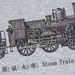 T Shirt：蒸汽火車 Steam Train（Black/Gray Colors） 4枚目の画像