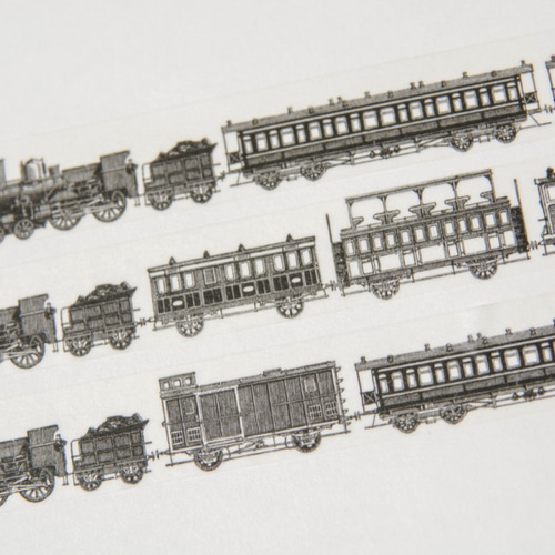 日本の和紙テープ: アンティーク蒸気機関車 Steam Train マスキング