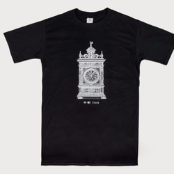 T Shirt：時鐘 Clock（Black/Gray Colors） 3枚目の画像