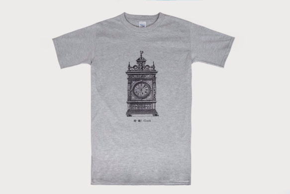 T Shirt：時鐘 Clock（Black/Gray Colors） 1枚目の画像
