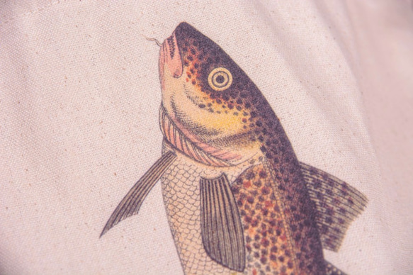 Striped Drawstring Backpack: 魚 Fish 2枚目の画像