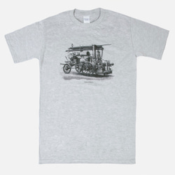 T-Shirt - Vintage Firefighting Truck（Black/Gray Colors） 5枚目の画像