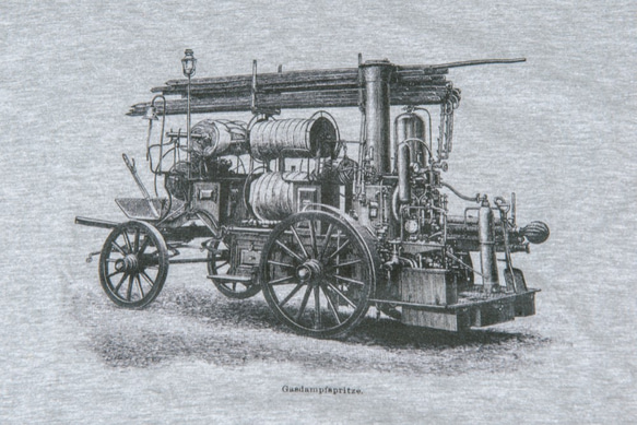 短袖T恤：古董蒸汽消防車 gasdampfspritze 第6張的照片