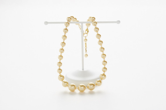 Pale Yellow Pearl Necklace（ピアスorイヤリングプレゼント付き） 1枚目の画像