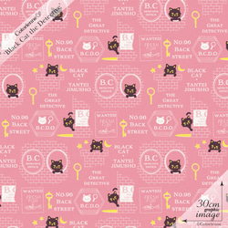 Black Cat the Detective -pink (CO119561 C)【コトリエンヌ生地】 2枚目の画像