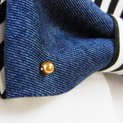 100個売れ商品!!デニム・ストライプのボウタイ・蝶ネクタイ　 2枚目の画像