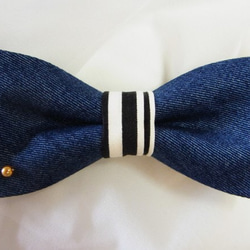 100個売れ商品!!デニム・ストライプのボウタイ・蝶ネクタイ　 3枚目の画像