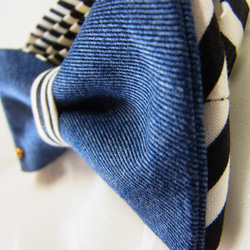 100個売れ商品!!デニム・ストライプのボウタイ・蝶ネクタイ　 5枚目の画像