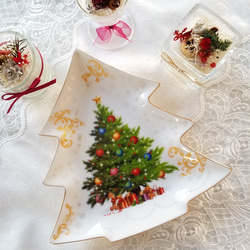 クリスマスツリープレート☆ポーセラーツ 中皿 salon moana 通販