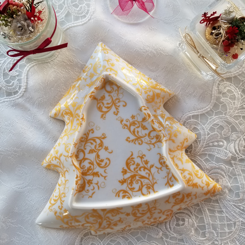 クリスマスツリープレート☆ポーセラーツ 中皿 salon moana 通販