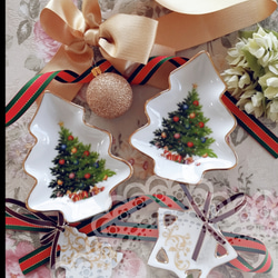 クリスマスツリープレート☆ポーセラーツ 中皿 salon moana 通販