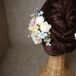 成人式、結婚式の髪飾り　優しいアイボリー系 2枚目の画像