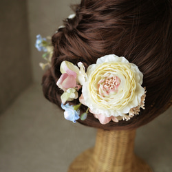 成人式、結婚式の髪飾り　優しいアイボリー系 4枚目の画像
