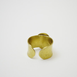 簡單系列-紅瑪瑙‧黃銅‧寬版開放戒圍戒指 第4張的照片
