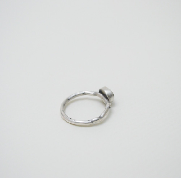折疊系列-18號之三‧火瑪瑙‧硫化純銀戒指 第3張的照片
