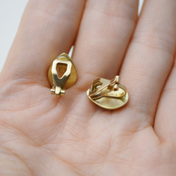 簡單系列-鈣鋁榴石(肉桂石)‧黃銅‧耳夾.夾式.耳環 第6張的照片