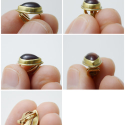 簡單系列-鈣鋁榴石(肉桂石)‧黃銅‧耳夾.夾式.耳環 第7張的照片