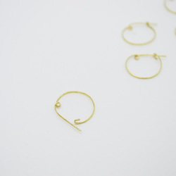 幸運魚系列-黃銅‧圓形耳扣耳環(一個) 第3張的照片