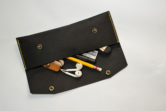 筆袋-Pencil case with Washable kraft paper_black 第3張的照片