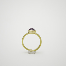 簡單小石系列-紅寶石‧黃銅戒指 第2張的照片