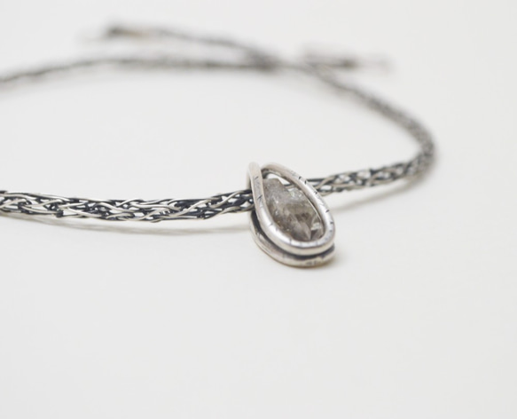 原石系列-權杖水晶‧手工編織鍊純銀項鍊 第2張的照片