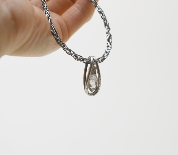 原石系列-權杖水晶‧手工編織鍊純銀項鍊 第5張的照片