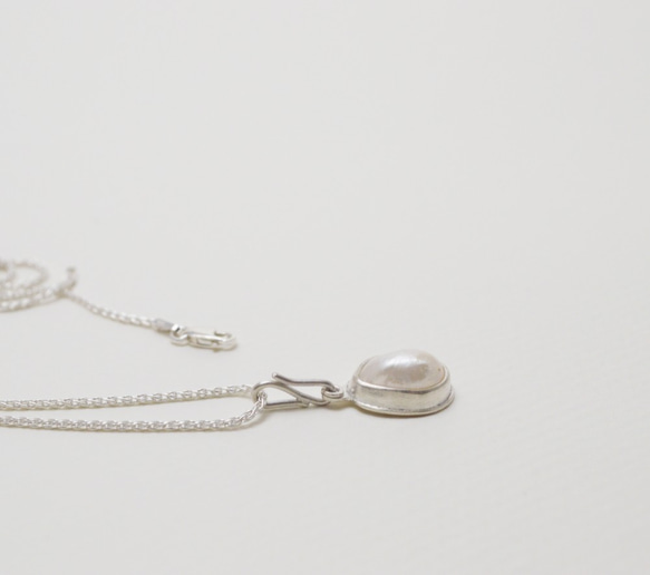 簡單小石系列-巴洛克珍珠‧純銀項鍊‧#1 第4張的照片