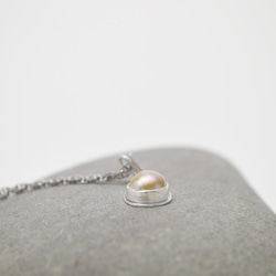 簡單小石系列-巴洛克珍珠‧硫化純銀項鍊‧#4 第4張的照片