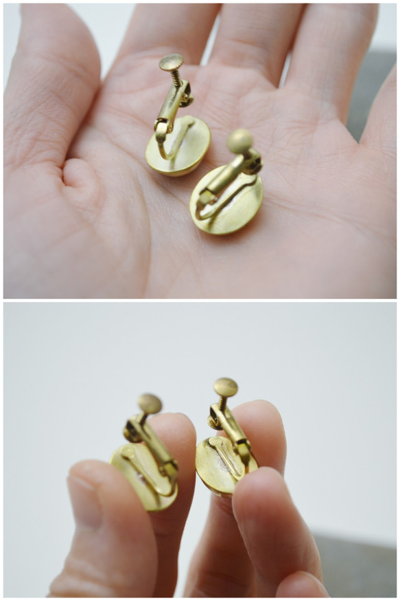 簡單系列-東菱玉‧黃銅‧耳夾.夾式.耳環 第7張的照片