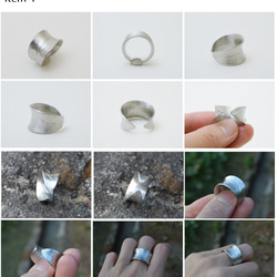 錫作系列-秋天來了‧鍛敲‧雕刻‧葉‧純錫開放戒圍戒指 第5張的照片