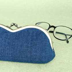 Gamaguchi眼鏡盒（靛藍染色舊佈，C） 第2張的照片