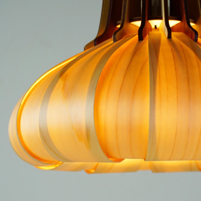 木製ペンダントライト「オニオン（ひのき）」 ｜木のあかり｜ナチュラル照明｜ひのき突板｜北欧インテリア｜癒しの空間に