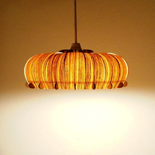 エリンギ（ゼブラ)」木製ペンダントライト 照明 おしゃれ
