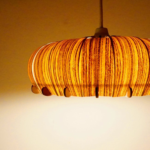 ②木星(もくせい) ペンダントライト インテリア照明 シーリングライト 木製 エリンギ（ゼブラ)」木製ペンダントライト 照明 おしゃれ