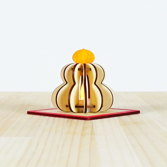「鏡餅」木製ミニランプ 1枚目の画像