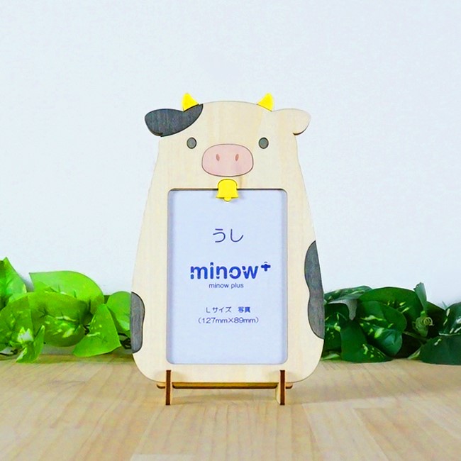 「うし」木製写真立て（L判サイズ用）