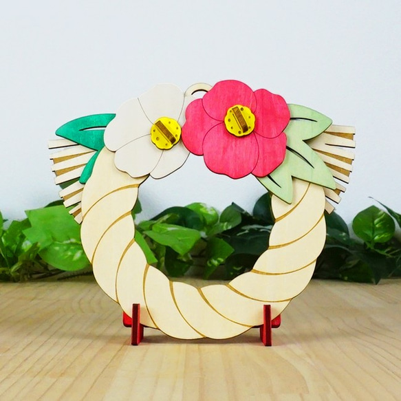 卓上しめ縄飾り」木製リース お正月飾り しめ縄・しめ飾り minow plus