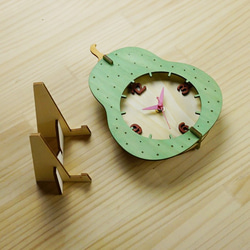 「洋梨」木製置き掛け時計　 5枚目の画像
