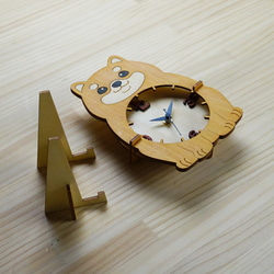 “柴犬”木製掛鐘 第5張的照片