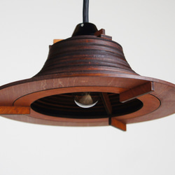 「スモールハット」（チョコレートブラウン）木製ペンダントライト 照明　インテリア 5枚目の画像