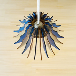 「フランネルフラワー(マリンブルー）」木製ペンダントライト 照明　インテリア　北欧 3枚目の画像